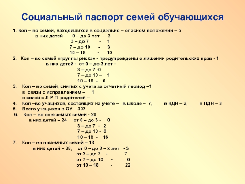 Социальный паспорт семьи образец бланка