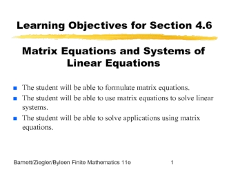 Matrix Equations and Systems of Linear Equations