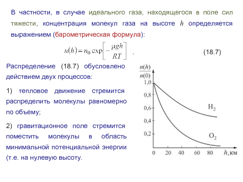 Концентрация молекул идеального газа