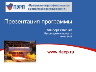 Презентация программы  Альберт ЗвирингРуководитель проектаиюнь 2012