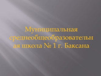 Муниципальная среднеобщеобразовательная школа № 1 г. Баксана