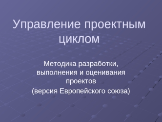 Управление проектным циклом