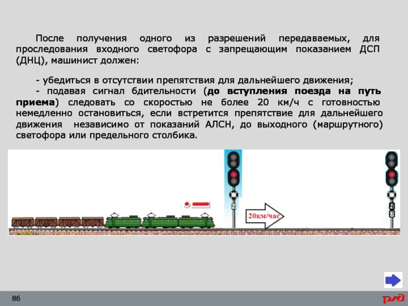 Маршруты маневровых передвижений