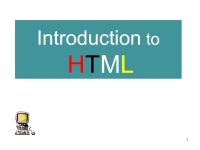 Introduction to HTML презентация, доклад