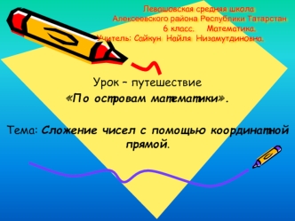 Сложение чисел с помощью координатной прямой