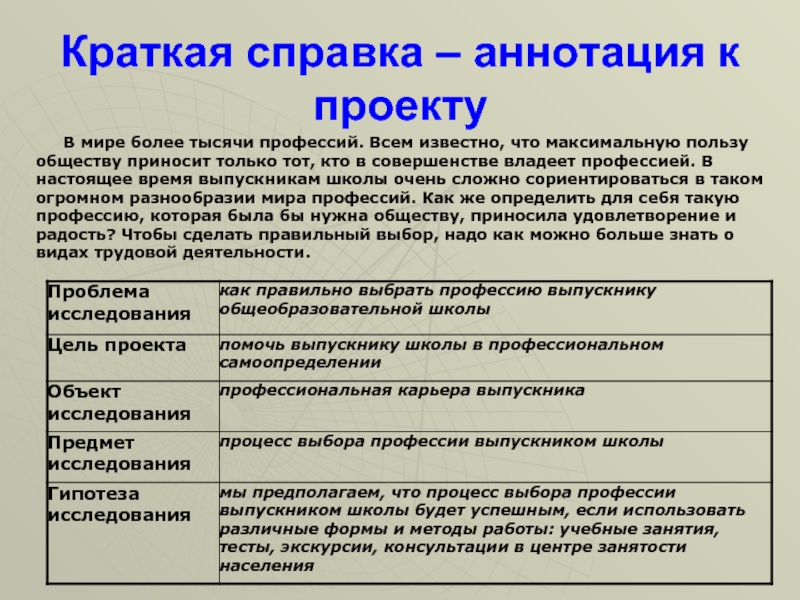 Проект мои жизненные планы и профессиональная карьера проект по технологии