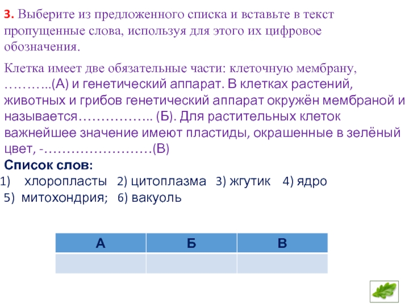 Выберите из предложенного перечня 2 верных. Клетка имеет две обязательные части. Выберите из предложенного списка и вставьте в текст пропущенные. Клетка имеет 2 обязательные части. Вставьте в текст пропущенные слова из предложенного списка.