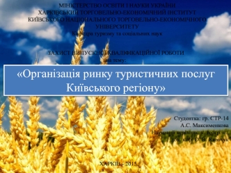 Організація ринку туристичних послуг Київського регіону