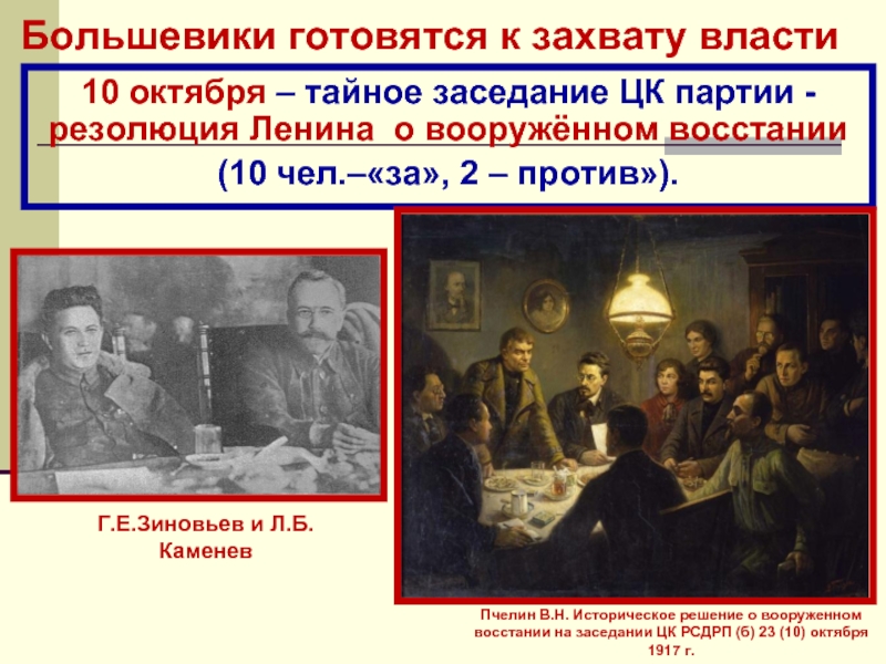 Большевики готовятся к захвату власти 10 октября – тайное заседание ЦК партии