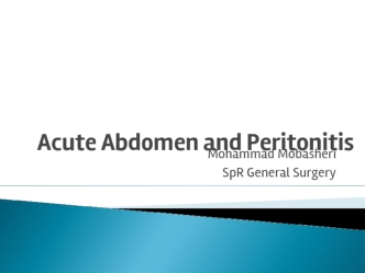 Acute abdomen and peritonitis