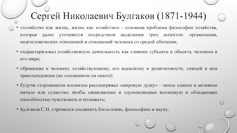 Контрольная работа по теме Философ С.Н. Булгаков