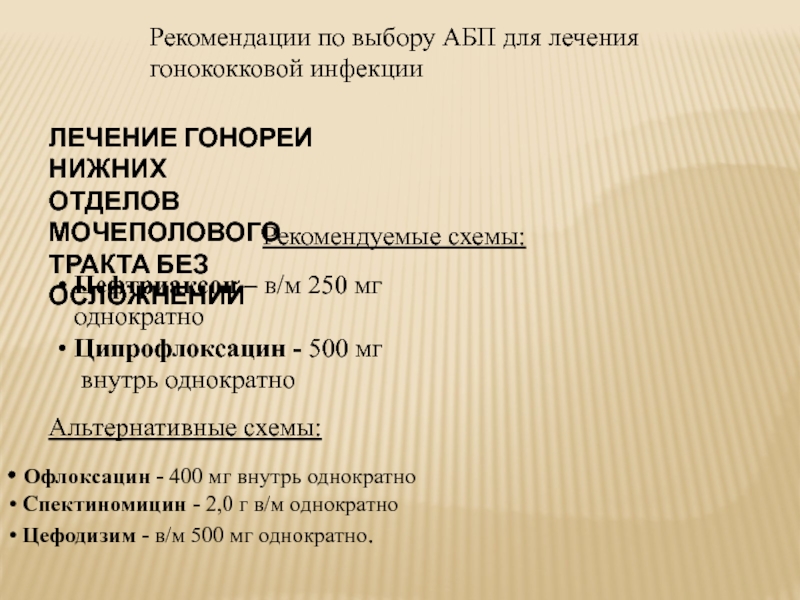 Нижние отделы мочеполового тракта. Лечение гонококковой инфекции. Гонорея верхних отделов мочеполового тракта. Антибиотик для лечения гонококковой инфекции.