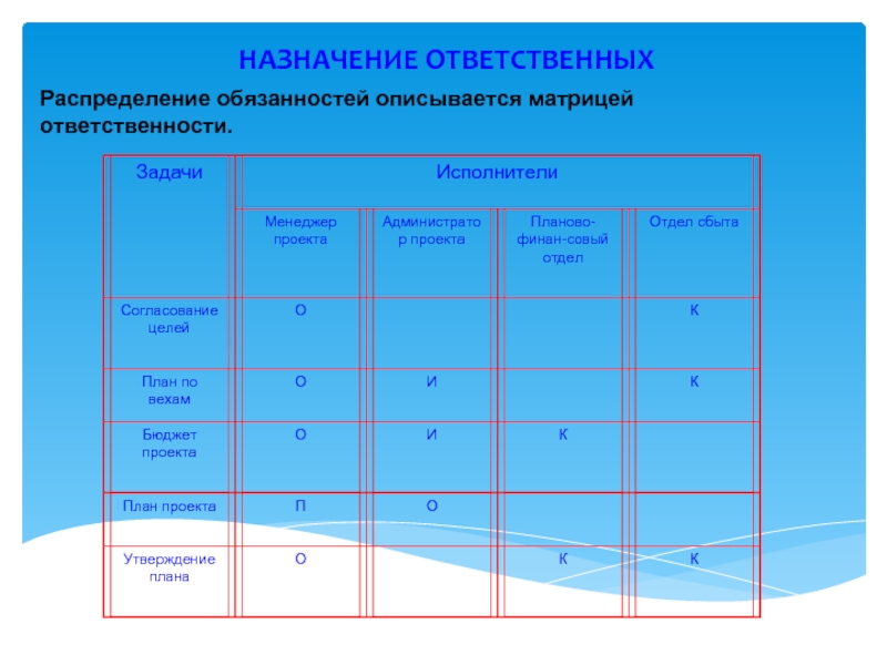 Ответственные по проекту