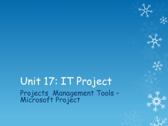 Project Management Tools - MS Project