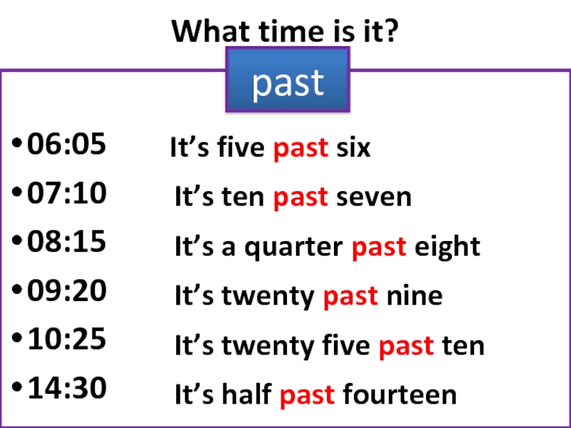 Six time. Five past ten. Five past Five, ten past Five,. Twenty Five past ten. It's time грамматика.