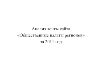 Анализ ленты сайта
Общественные палаты регионов
за 2011 год