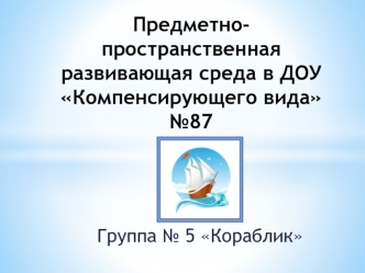 Предметно-пространственная развивающая среда в ДОУ компенсирующего вида