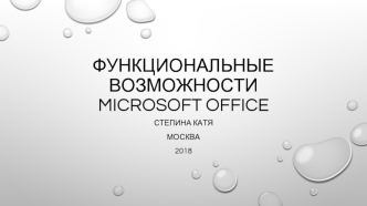 Функциональные возможности Microsoft Office
