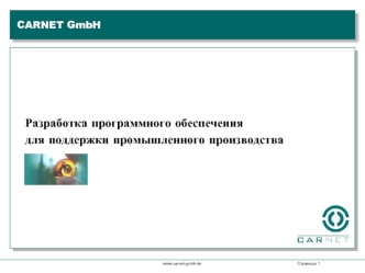 Разработка программного обеспечения
для поддержки промышленного производства