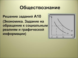 Обществознание. Решение заданий А10. Экономика. Задание на обращение к социальным реалиям и графической информации