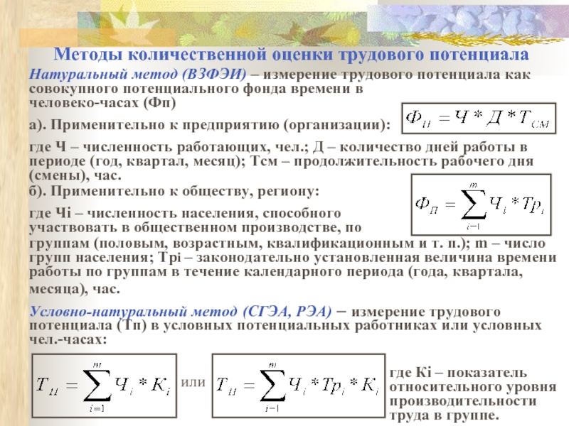 Анализ трудового потенциала