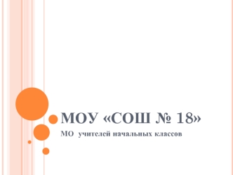 МОУ СОШ № 18