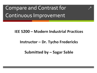 Compare and Contrast for Continuous Improvement