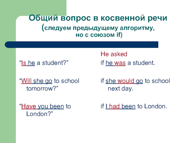 Презентация на тему косвенная речь в английском языке 9 класс