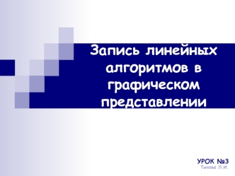 Запись линейных алгоритмов в графическом представлении. (урок 3)