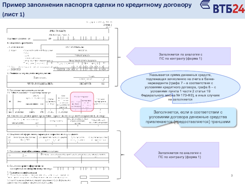 Образец заполнения формы tac 1