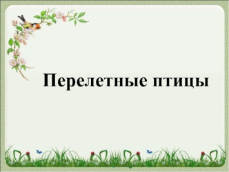 Птицы весной. Перелетные птицы