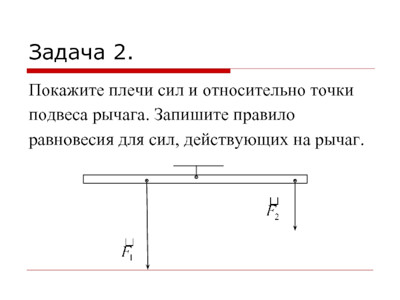 Плечо силы равно плечу рычага