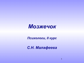 Мозжечок. Общий план строения