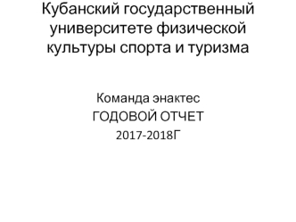 Команда энактес. Годовой отчет 2017-2018 год