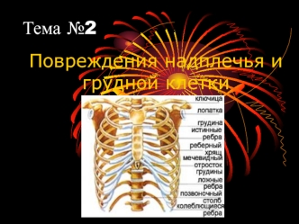 Повреждения надплечья и грудной клетки