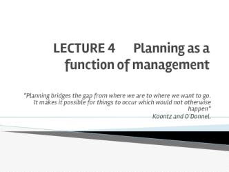 Planning as a function of management