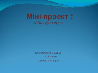 Міні-проект: Живі фільтри