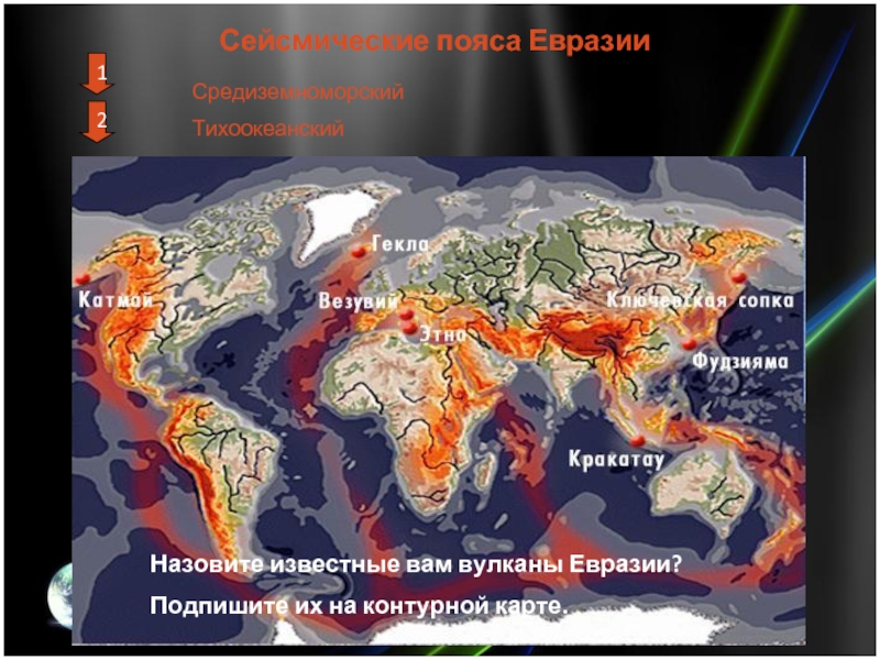 Какие высказывания о рельефе евразии. Вулканы Евразии на карте. Действующие вулканы Евразии на карте. Вулканы Евразии на контурной карте. Рельеф Евразии.