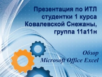 Обзор работы программы Microsoft Office Excel. (Тема 2)