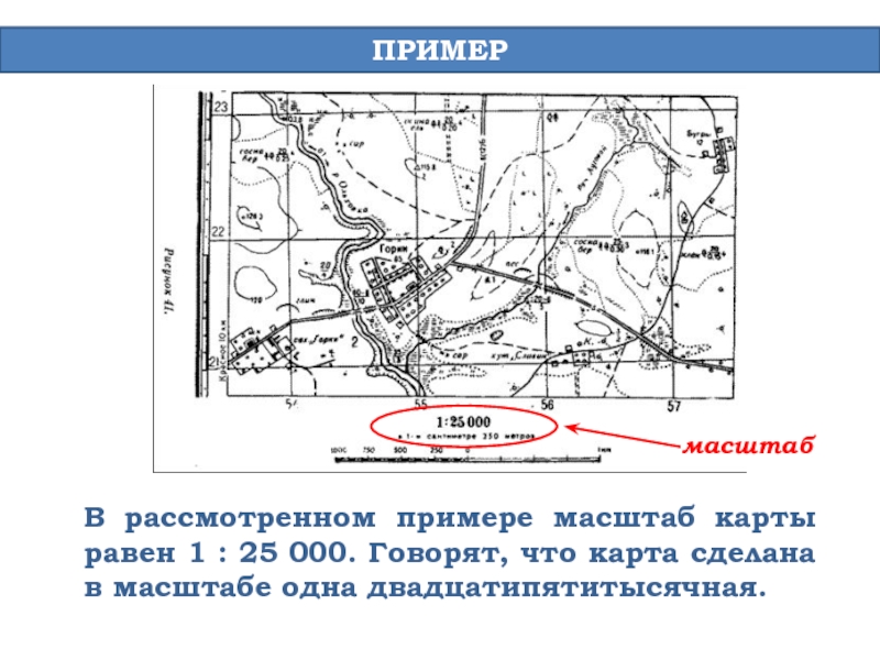 Укажите количество метров в 1 сантиметре в масштабе в котором вычерчивается план линии с привязкой