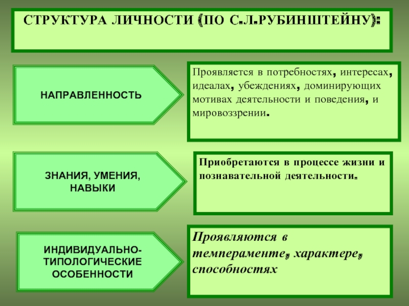 Схема структуры личности по рубинштейну