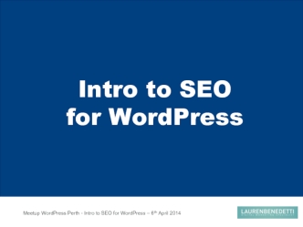 Intro to SEO for WordPress