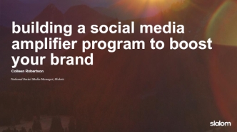 building a social media amplifier program to boost your brand