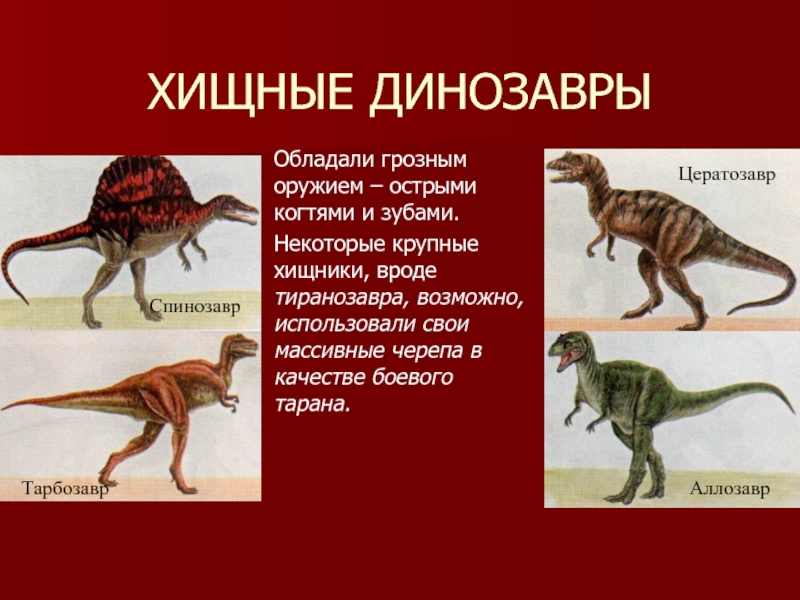 Хищные динозавры фото с названиями