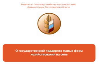 О государственной поддержке малых форм хозяйствования на селе