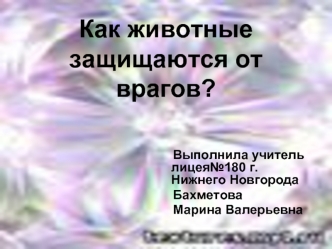 Как животные защищаются от врагов?