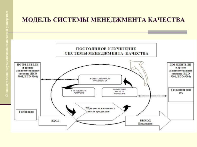 Моделирование систем управления. Система менеджмента качества структуры университета. Управление системой менеджмента качества вуза. Модель процесса управления. Системы управления. Основные процессы СМК университета.