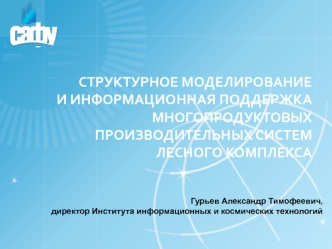 СТРУКТУРНОЕ МОДЕЛИРОВАНИЕ И ИНФОРМАЦИОННАЯ ПОДДЕРЖКА МНОГОПРОДУКТОВЫХ ПРОИЗВОДИТЕЛЬНЫХ СИСТЕМЛЕСНОГО КОМПЛЕКСА