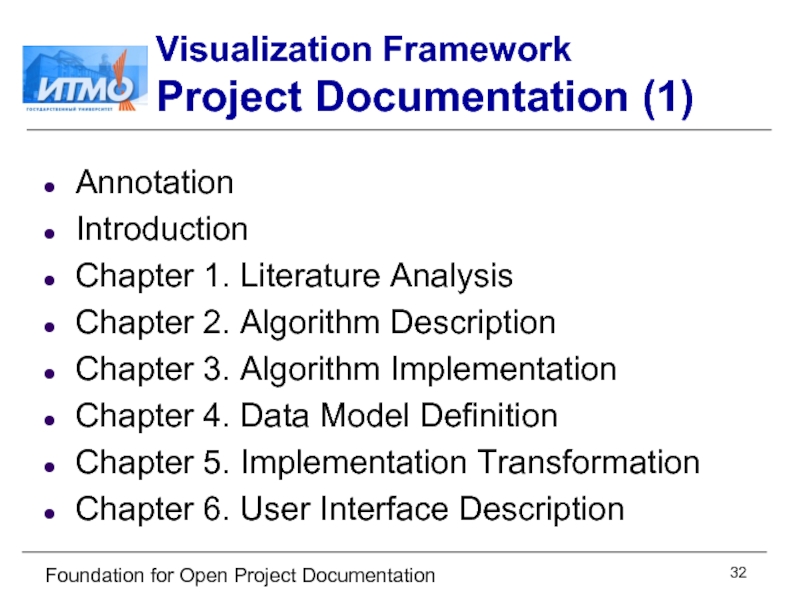 Foundation for Open Project Documentation Visualization Framework Project Documentation (1) Annotation Introduction