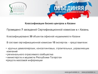 Классификация бизнес-центров в Казани

Проведено 7 заседаний Сертификационной комиссии в г.Казань
